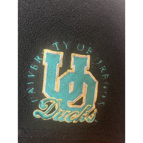 Vintage University of Oregon Ducks Black Fleece 1/4 Zip Sweater Men’s Large / XL - Picture 2 of 6
